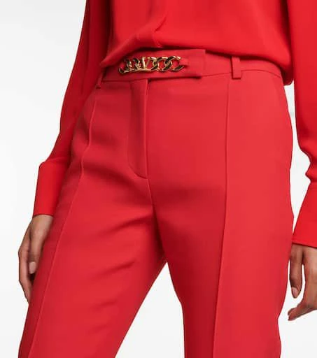 Valentino VLogo chain wool and silk pants 4