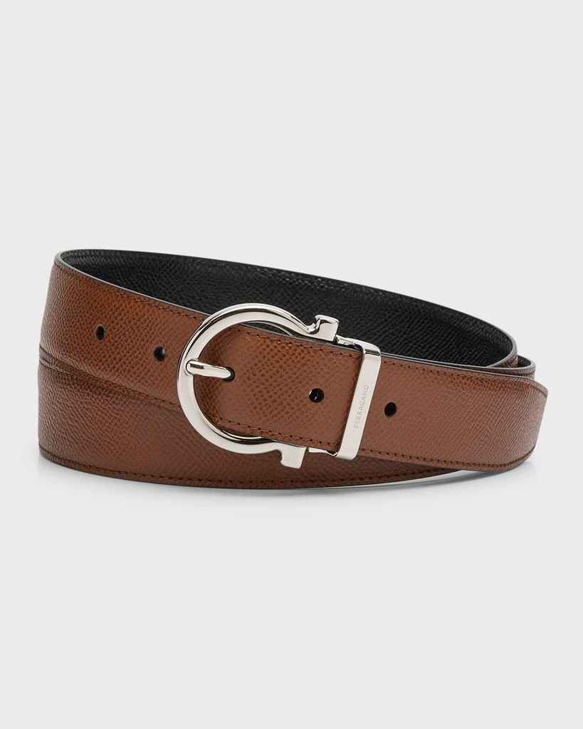 Salvatore Ferragamo Men's Reversible Leather Gancio-Buckle Belt 1