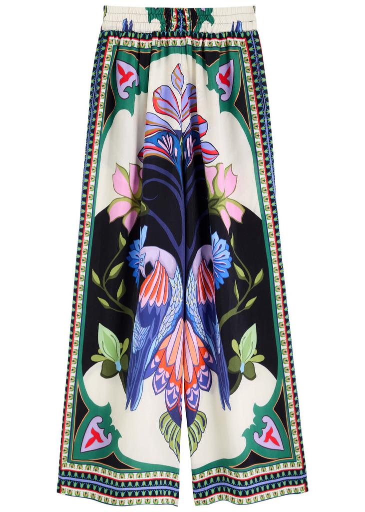 LUG VON SIGA Madison printed wide-leg satin trousers
