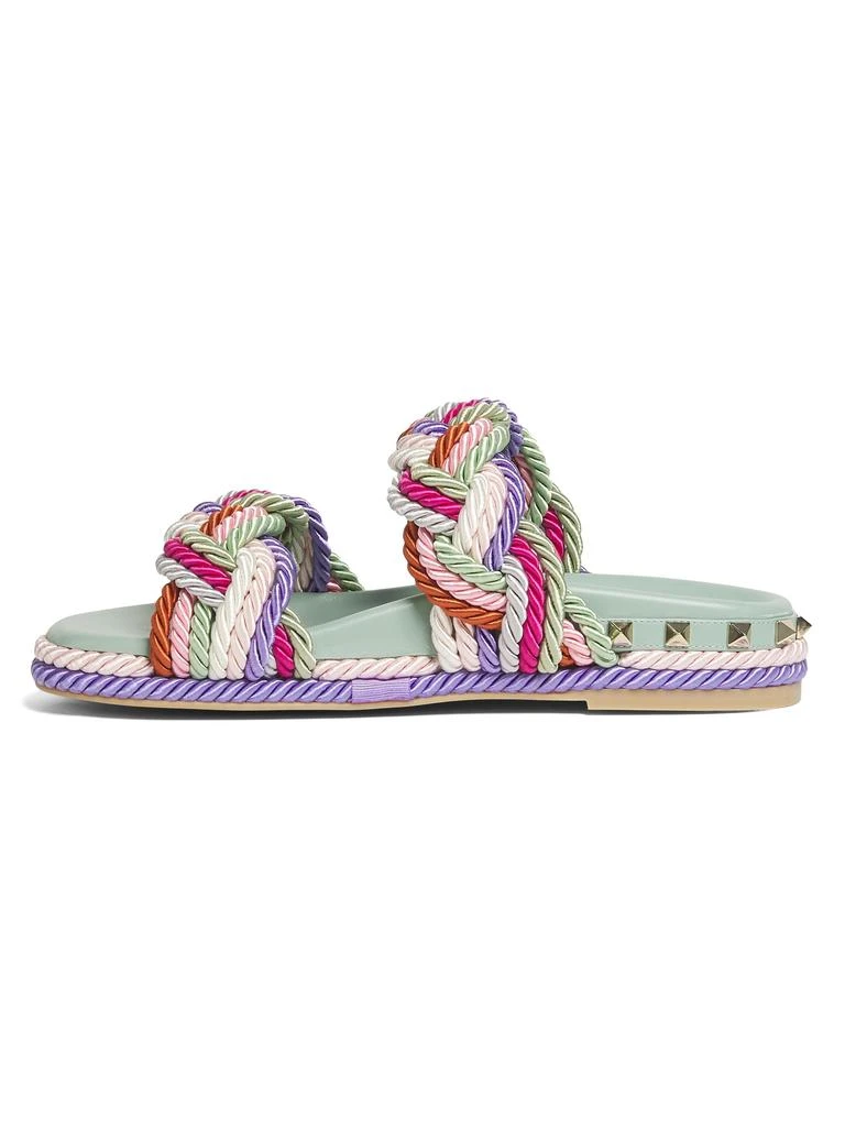 Valentino 30MM Rockstud Rope Platform Slides 4