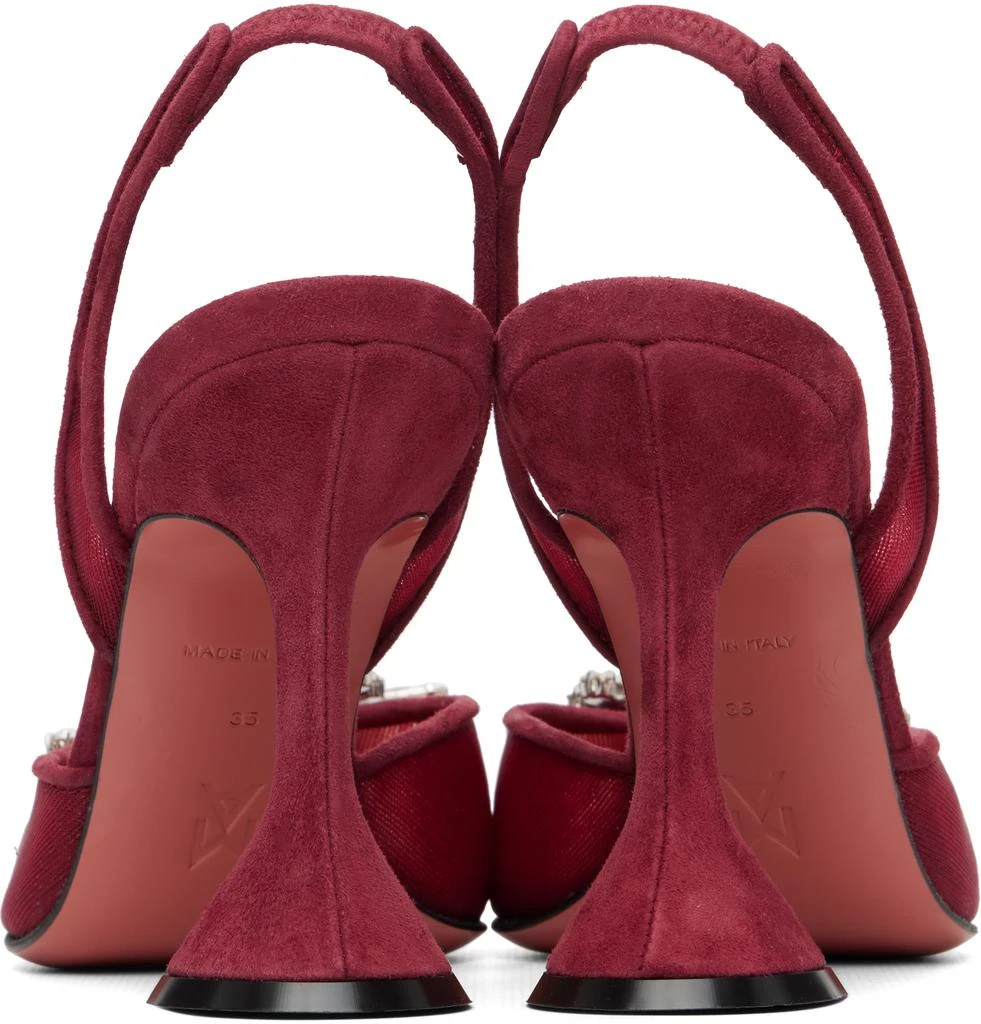 Amina Muaddi Burgundy Begum Mesh 95 Sling Heels 2