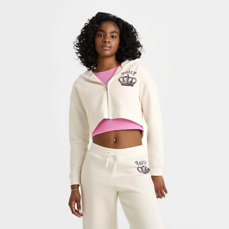 Juicy Couture Women's Juicy Couture Crown Fleece Full-Zip Hoodie 3