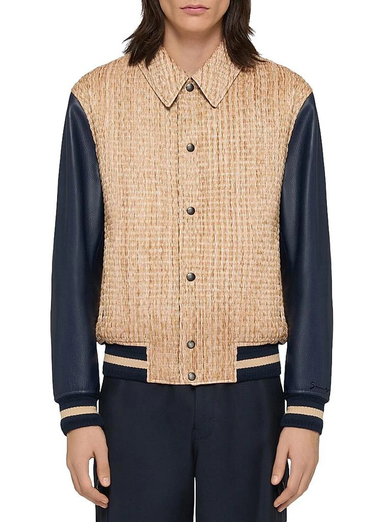 Givenchy Le Clos Varsity Jacket in Raffia and Leather 3