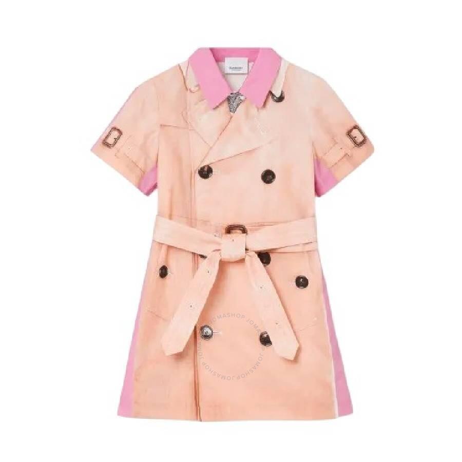 Burberry LONG ASH-COLOURED COTTON AND NYLON TRENCH COAT