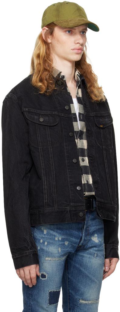 Shop Black Worn-In Denim Trucker Jacket on Sale at BeyondStyle