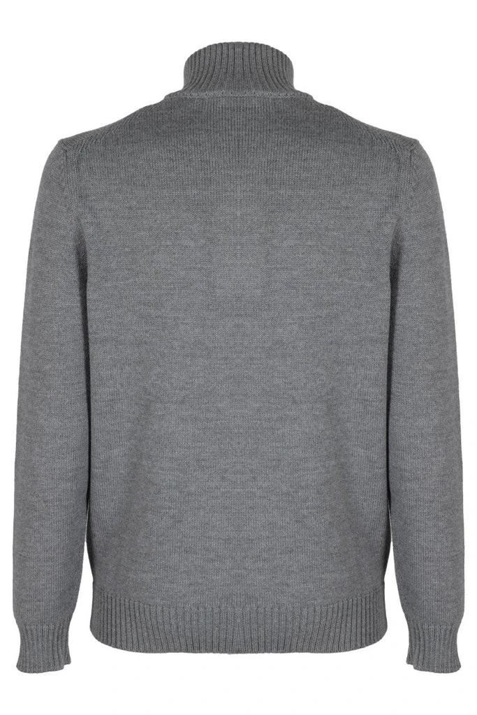 FAY Virgin Wool Hook Mock Neck Coat 2