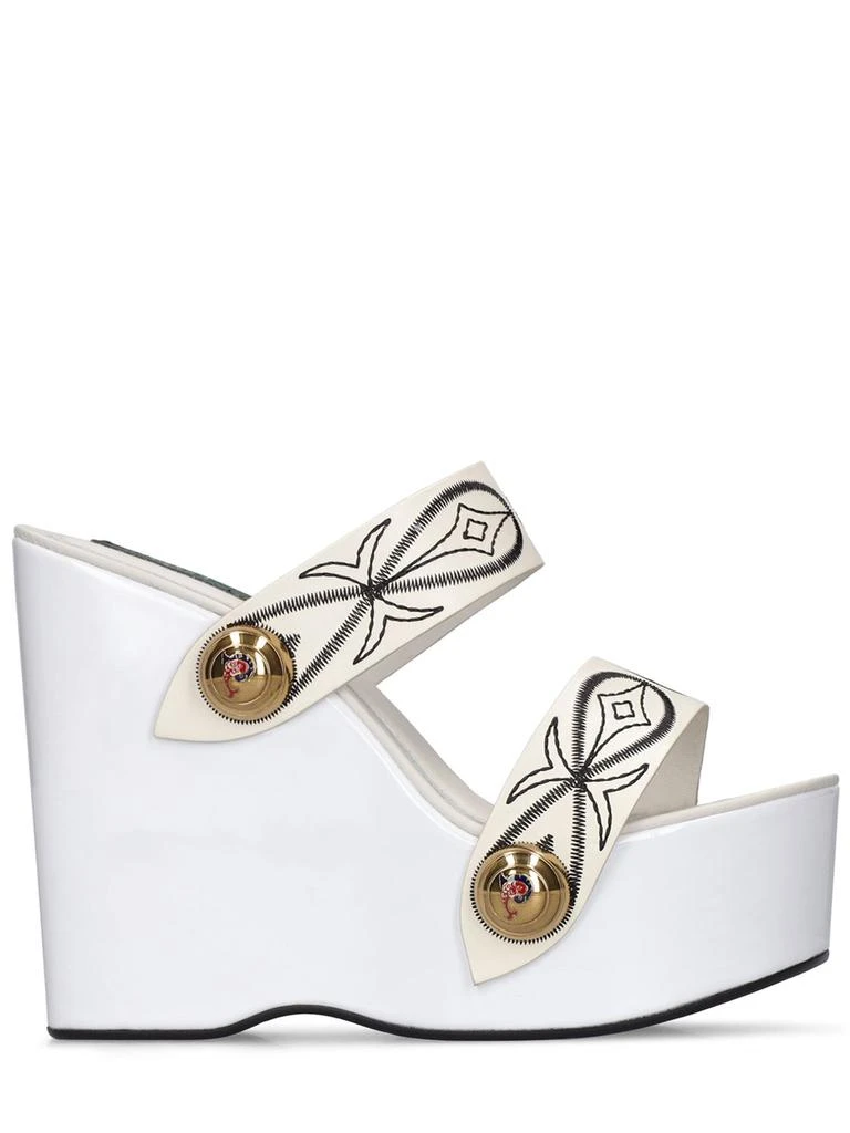 PUCCI 140mm Leather Wedge Sandals 1