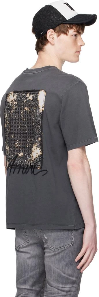 AMIRI Gray Bleach Bandana Patch T-shirt 3