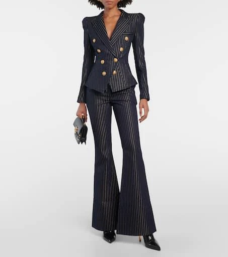 Balmain Flared Lurex® pinstripe jeans 2