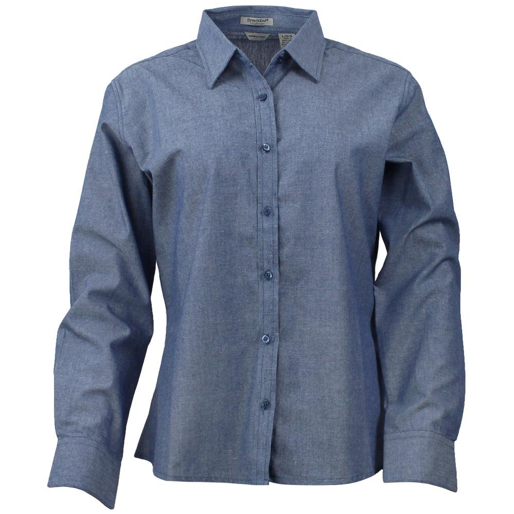 River's End Yarn Dye Chambray Long Sleeve Button Up Shirt