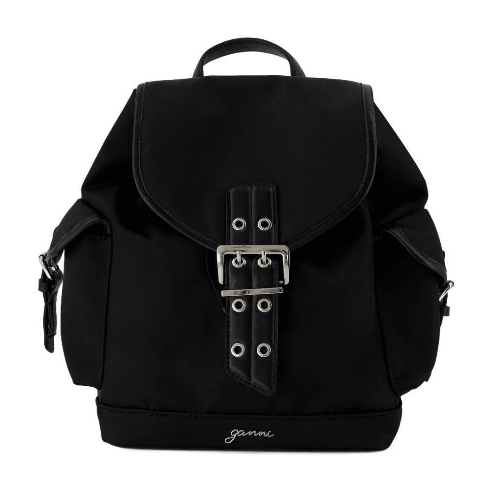Ganni Bucky Small Backpack - Nylon - Black