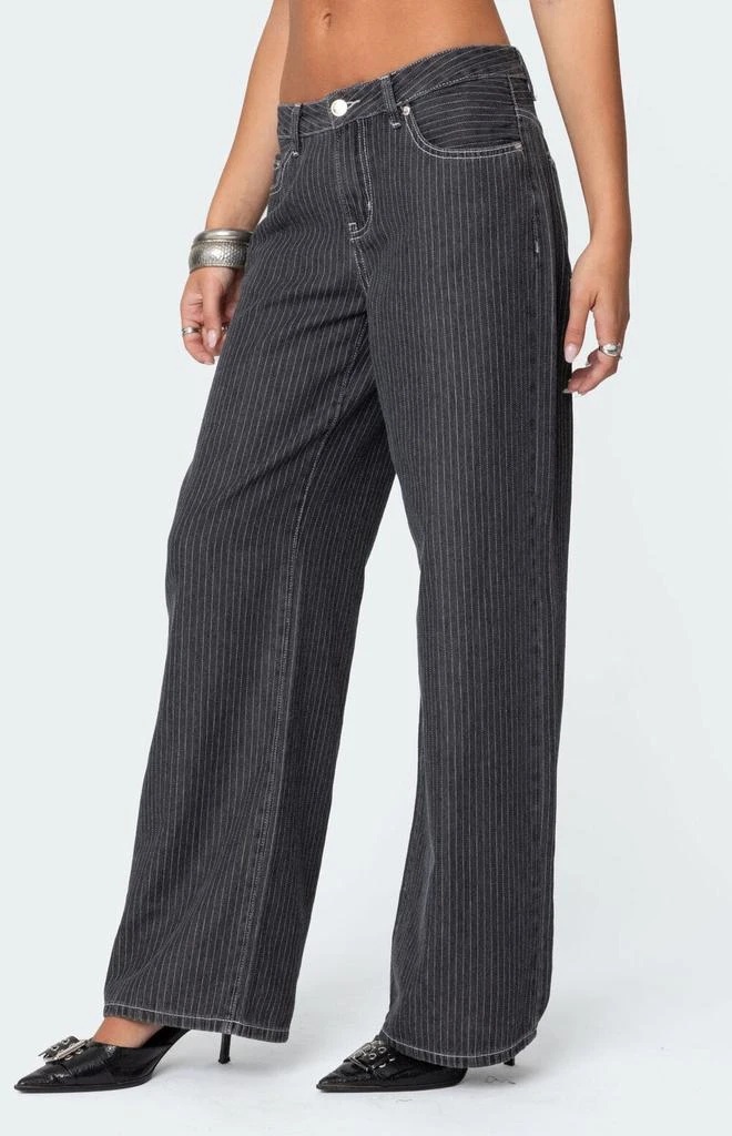 Edikted Pinstripe Low Rise Jeans 3