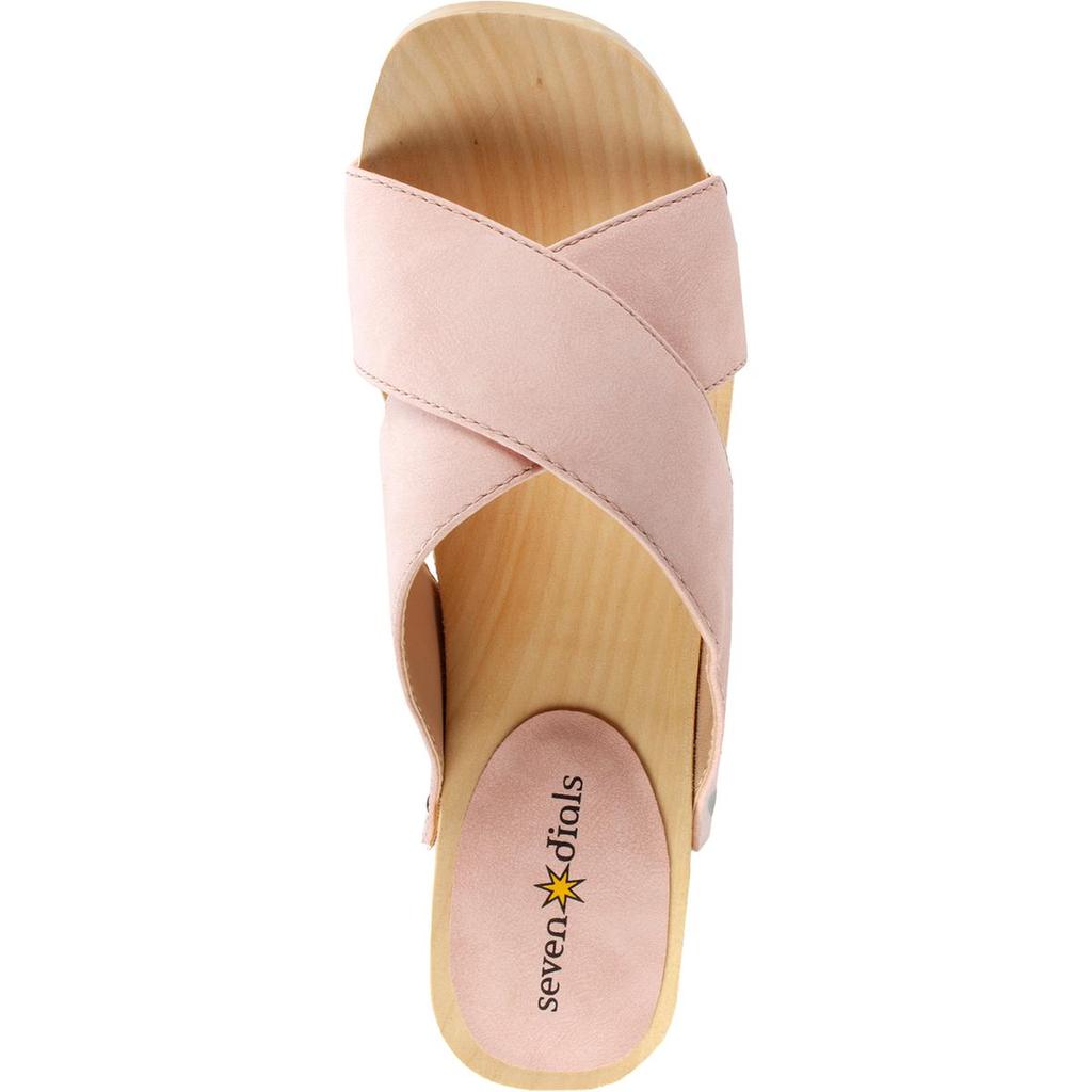 Seven Dials Malta Womens Faux Nubuck Slide Platform Sandals
