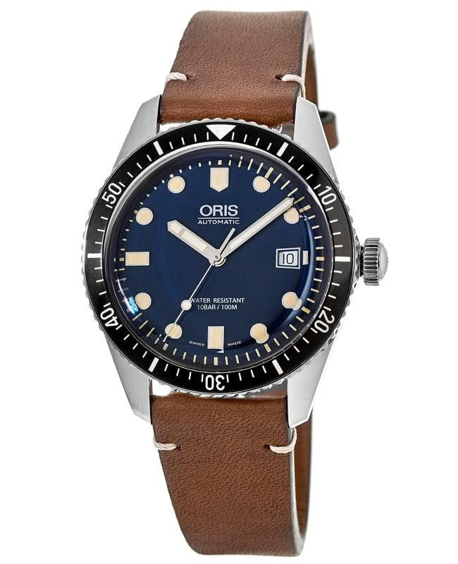 Oris Oris Divers Sixty-Five Automatic Blue Dial Leather Strap Men's Watch 01 733 7707 4055-07 5 20 45 1