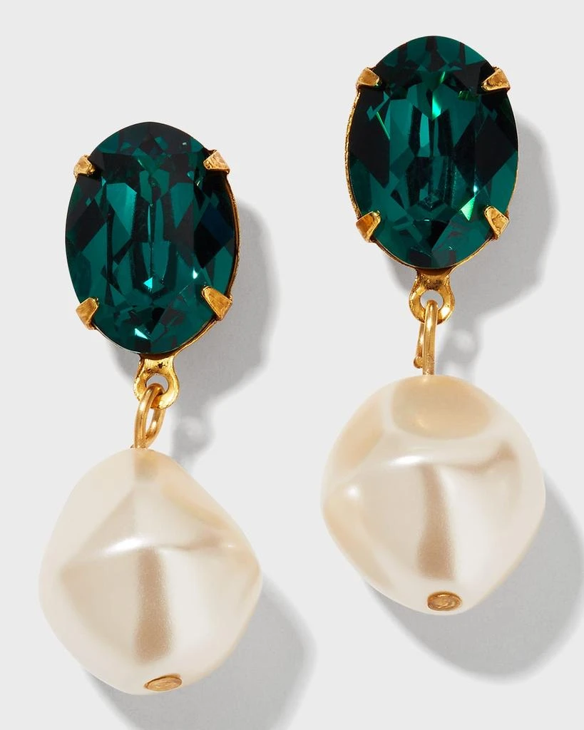 Jennifer Behr Tunis Crystal-Pearl Drop Earrings 1