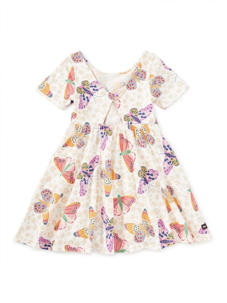Tea Collection Twist Back Ballet Dress In Jaguar Spot Butterflies 5