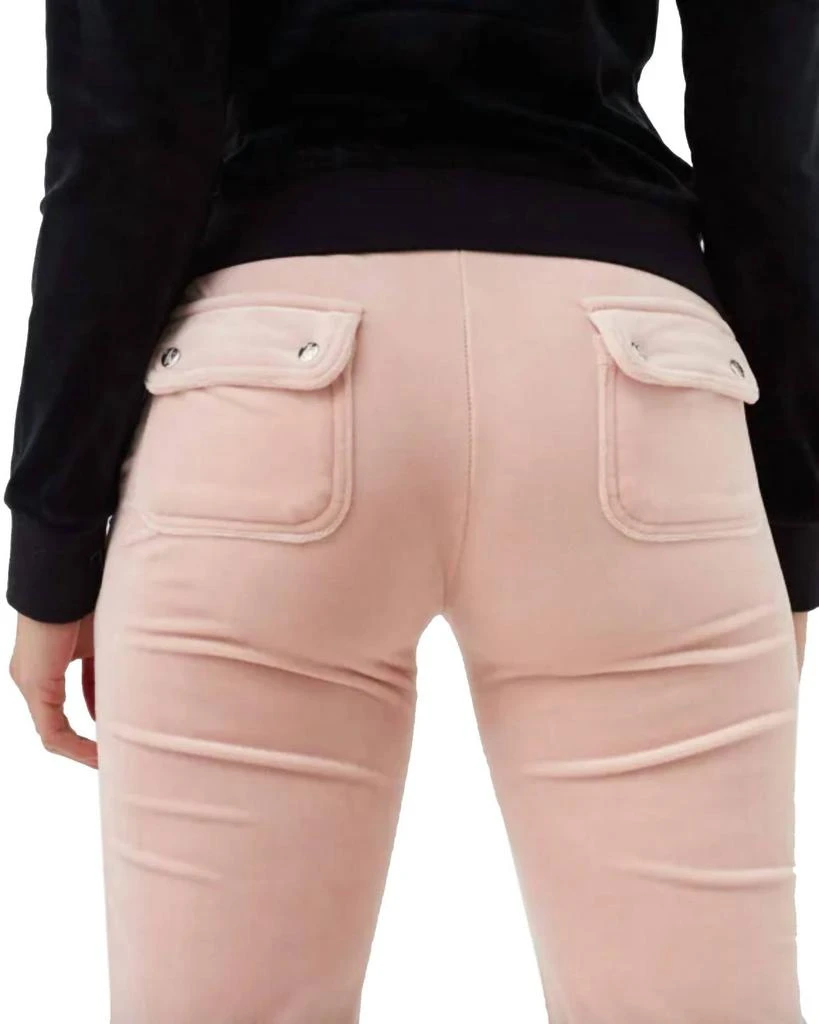 Juicy Couture Velour Del Rey Pant In Silver Pink 2