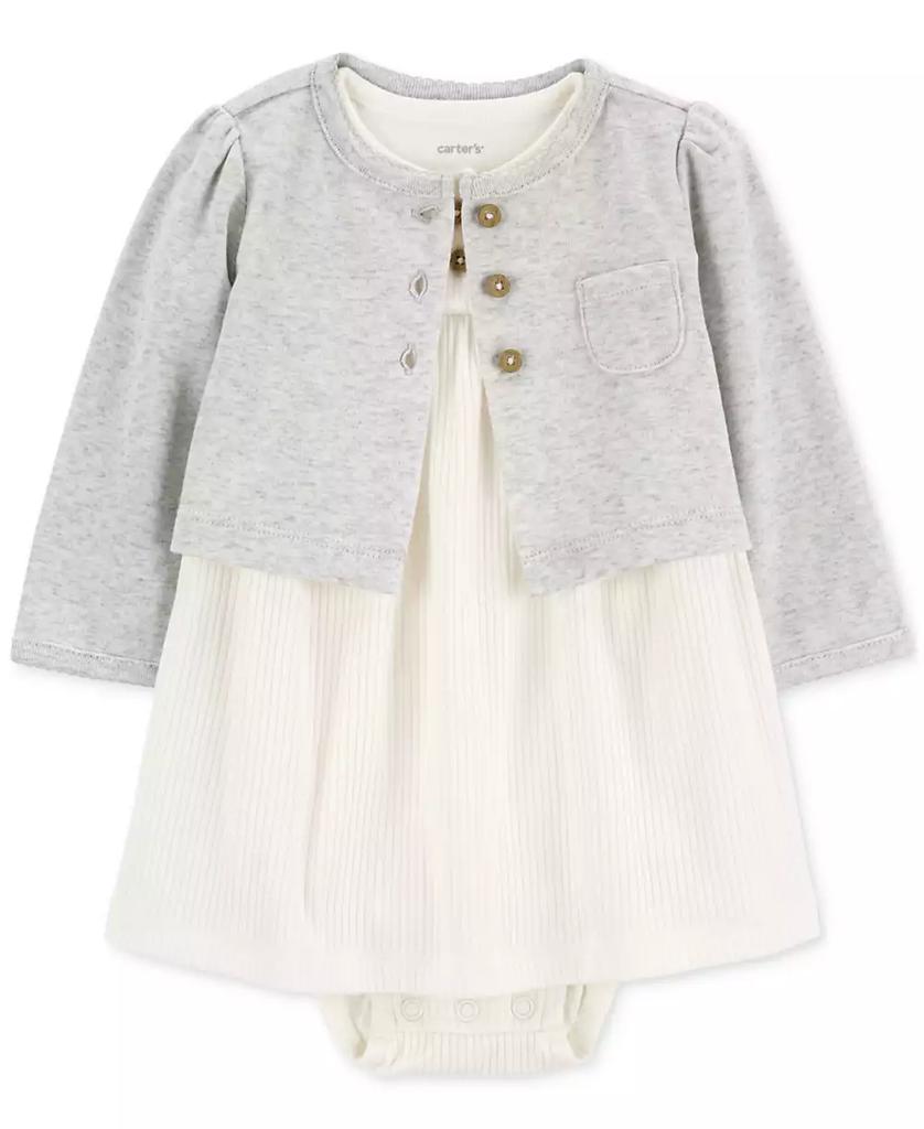 Carter's Baby Girls Bodysuit Dress & Cardigan, 2 Piece Set