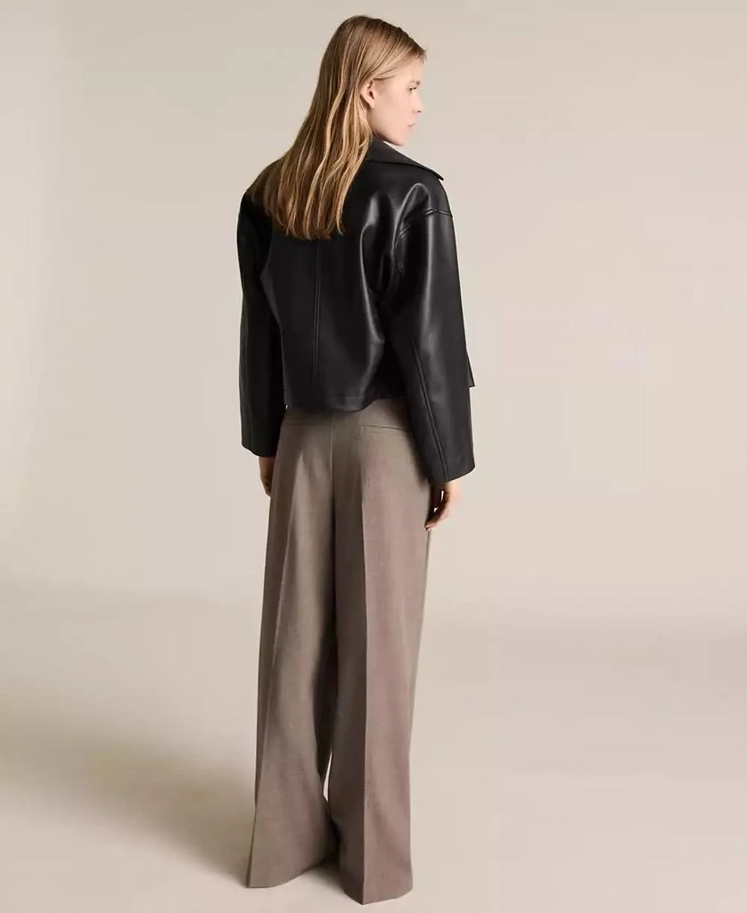 Mango Women's Leather Effect Crop Jacket 2