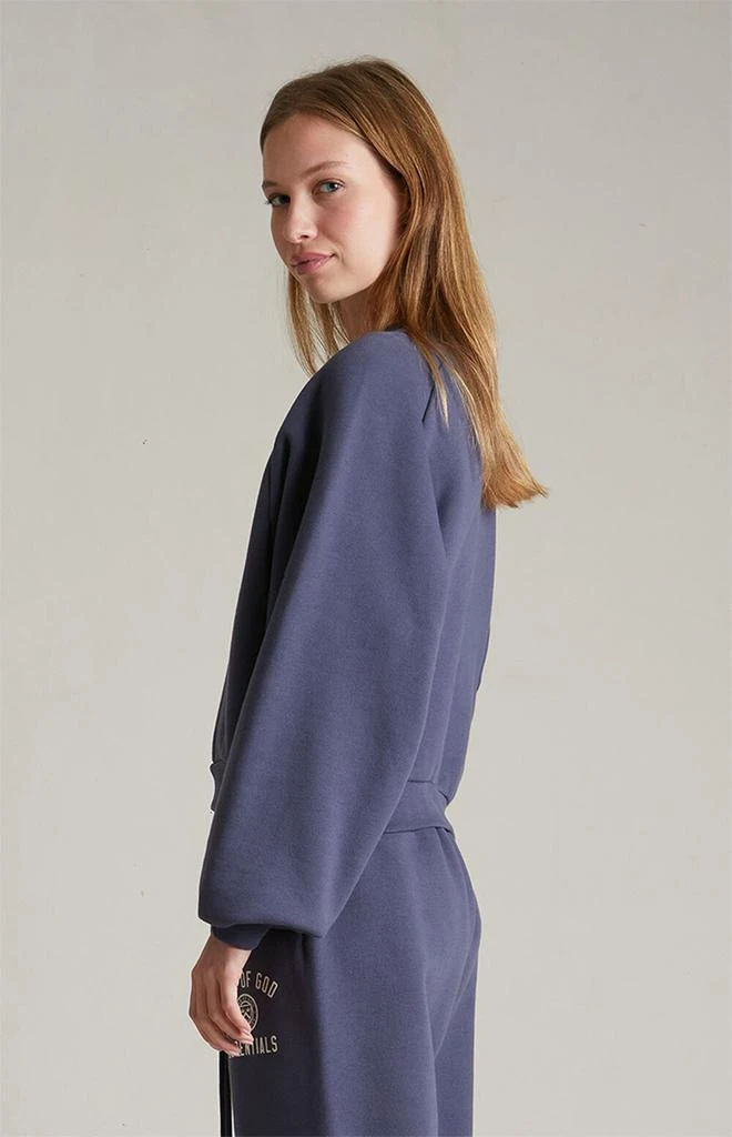 Essentials Women's Marine University Fleece Cropped Crew Neck Sweatshirt 3