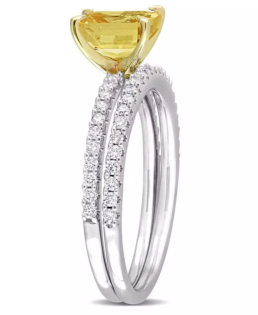 Macy's Sapphire and Diamond Bridal Ring Set in 14K White Gold 4