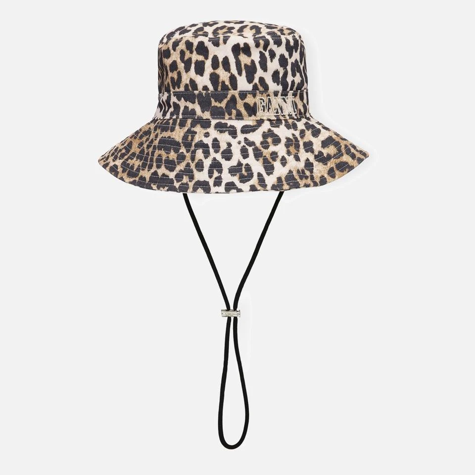 Ganni Ganni Leopard-Print Shell Fisherman Bucket Hat 1