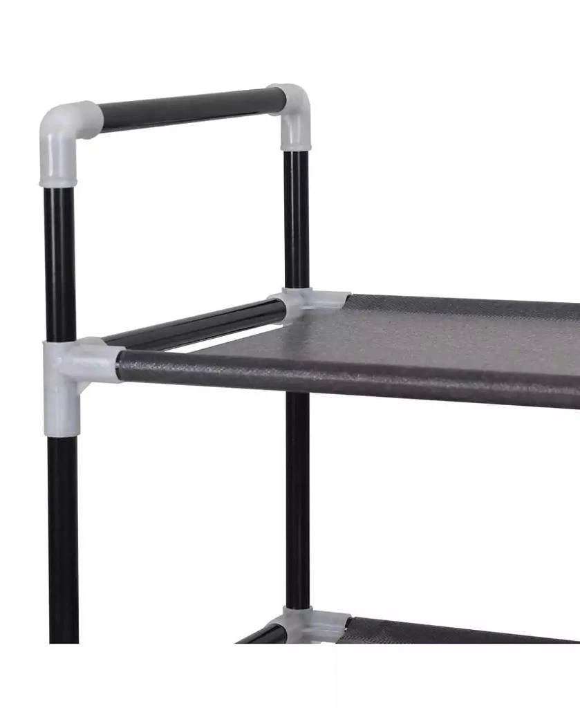 vidaXL Shoe Rack Black Metal Large Minimalistic Shoe Rack 3