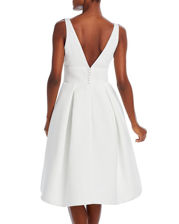 Amsale Faille V-Neck Fit-and-Flare Dress