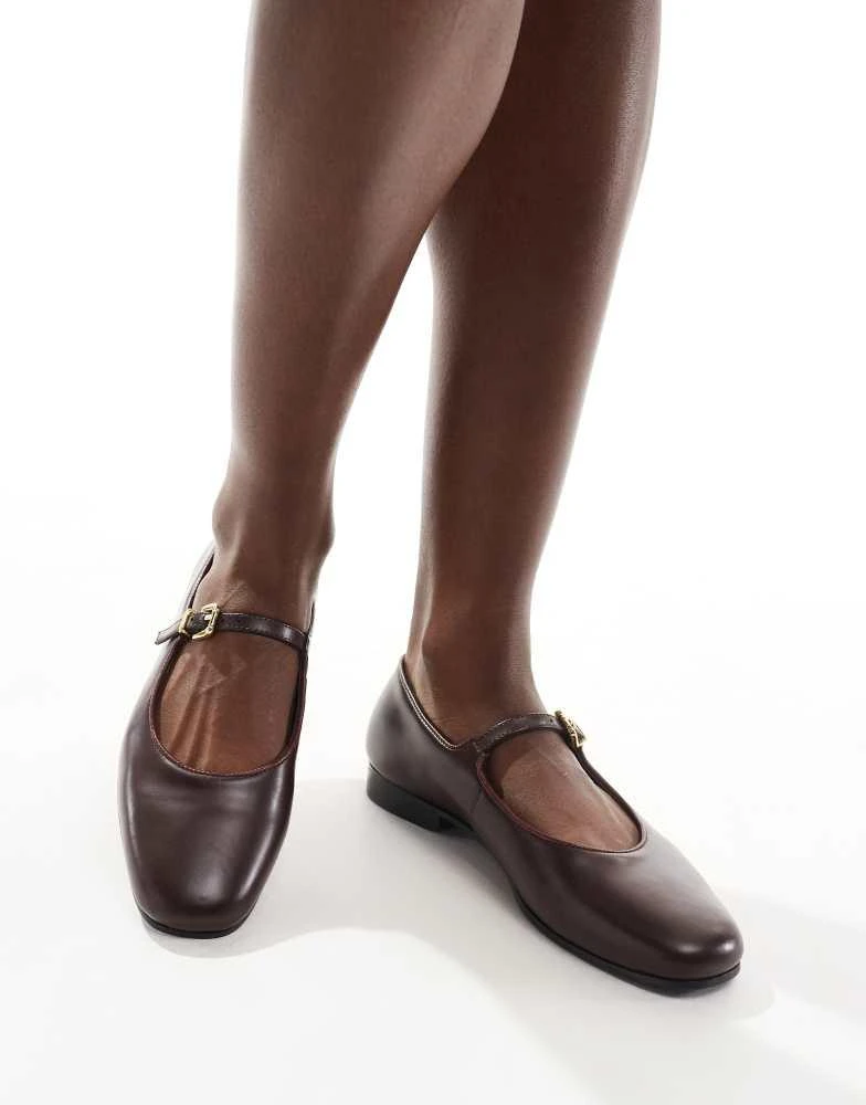 WALK LONDON Walk London Bella ballerina shoe in burgundy leather 3