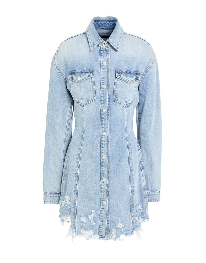 seven for all mankind denim dress 7 For All Mankind Denim Lustre Shirt Dress In Volcan In Blue - 50% Off
