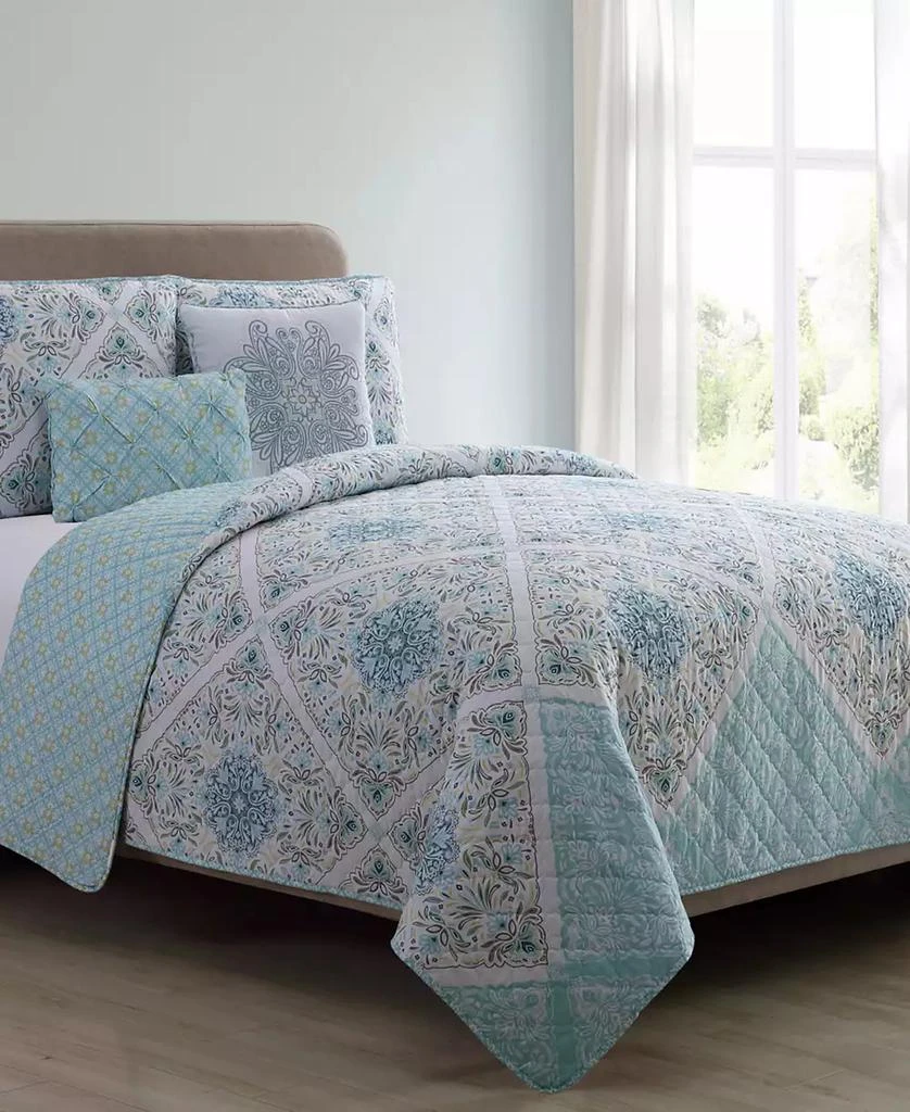 VCNY Home Windsor Reversible 5-Pc. Quilt Set 6