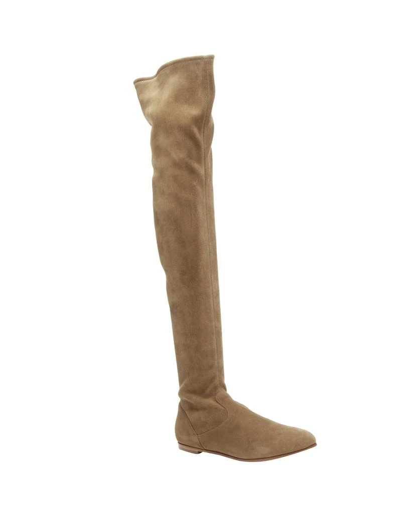 Gianvito Rossi GIANVITO ROSSI Camoscio brown suede flat thigh high boots 2