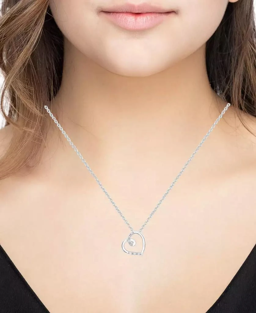 Macy's 2-Pc. Set Diamond Heart Openwork Pendant Necklace & Matching Stud Earrings (1/6 ct. t.w.) in Sterling Silver 3