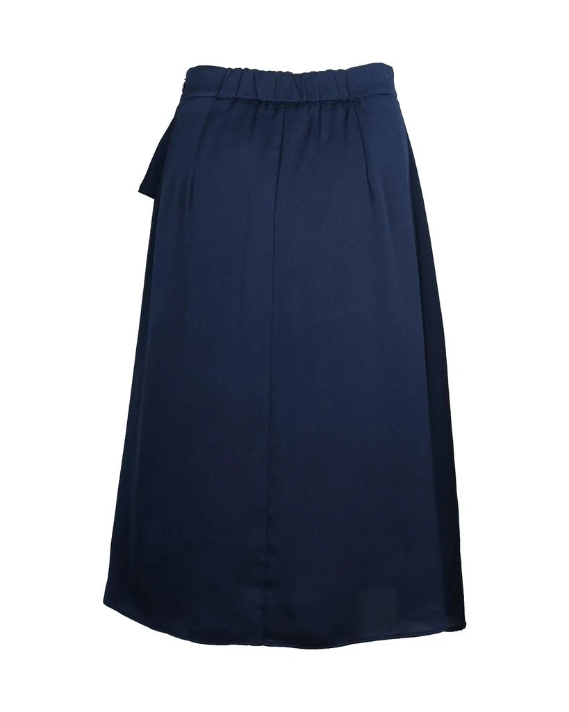 IRIS & INK Ruffled Midi Skirt in Navy Blue Polyester 3