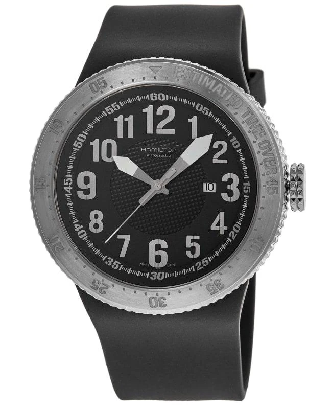 Hamilton Hamilton Khaki Base Jump Automatic Black Dial Titanium Rubber Strap Men's Watch H79715333 1