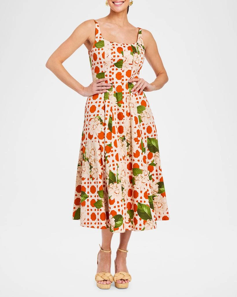 Mestiza New York Yvette Reversible Square-Neck Midi Dress 2