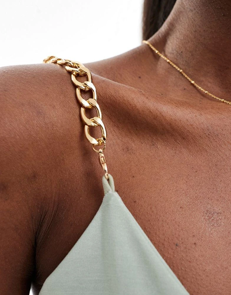 AX Paris AX Paris chain strap detail wrap maxi dress in sage 3