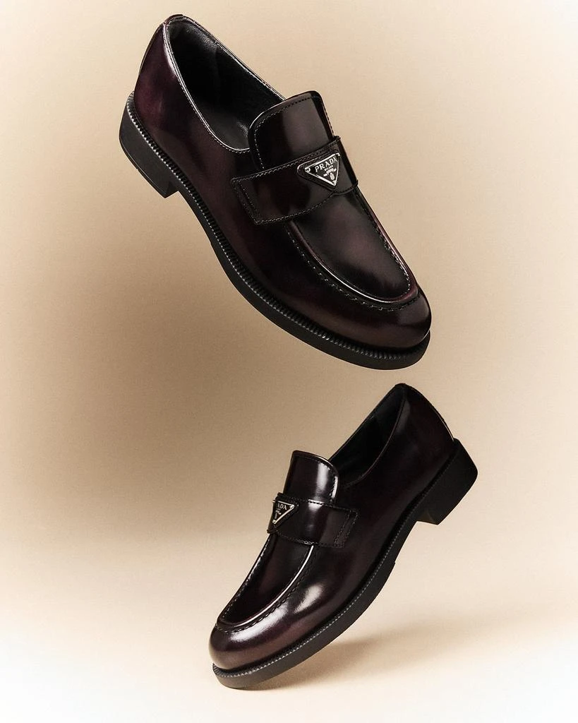 Prada Leather Logo Slip-On Loafers - Shoes - Compare Prices  display picture 1