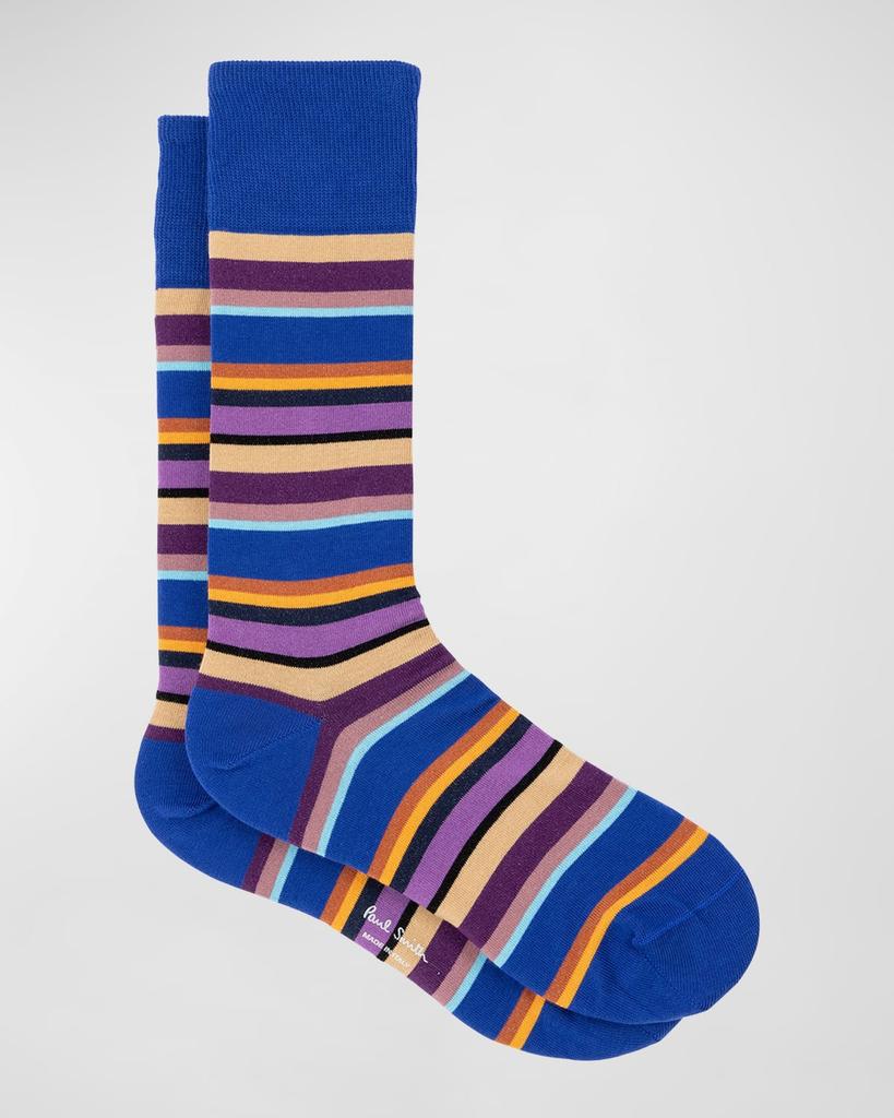 Paul Smith Men's Franklin Stripe Crew Socks