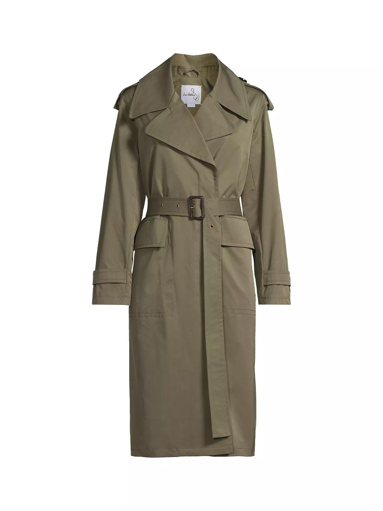 Sam Edelman Belted Trench Coat LODEN Large Women s Coats Free Shipping BeyondStyle