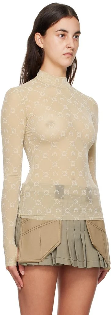 MARINE SERRE Beige Moonogram Turtleneck 4