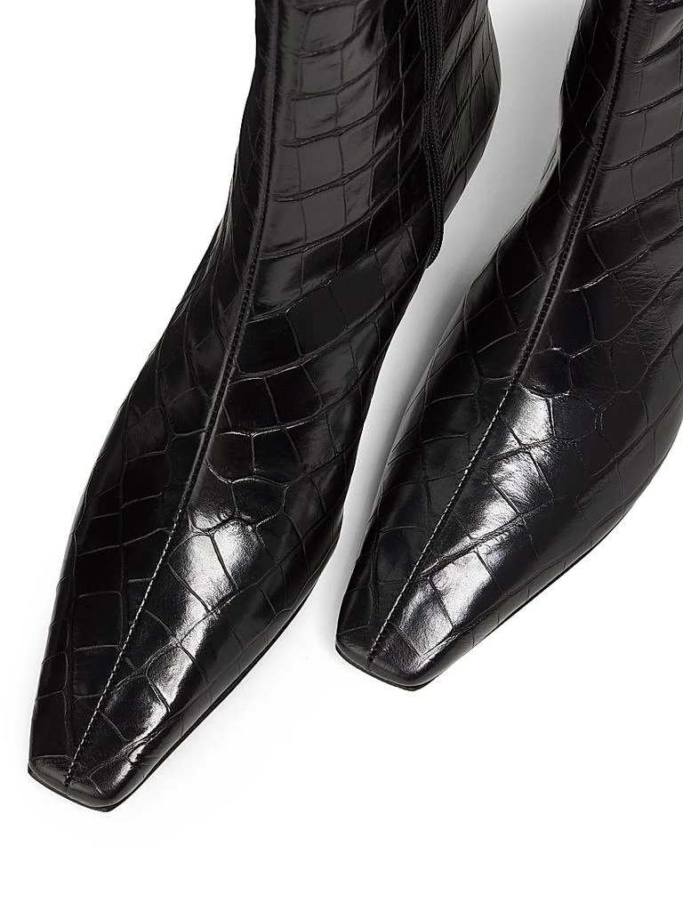 Schutz Dellia 65MM Croc Leather Mid-Calf Boots 4