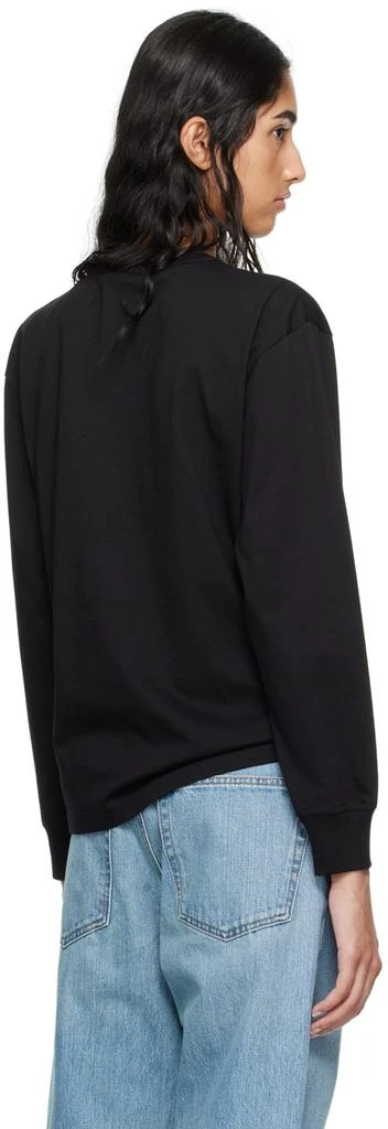 Alexander Wang Black Embossed Stacked Logo Long Sleeve T-Shirt 3