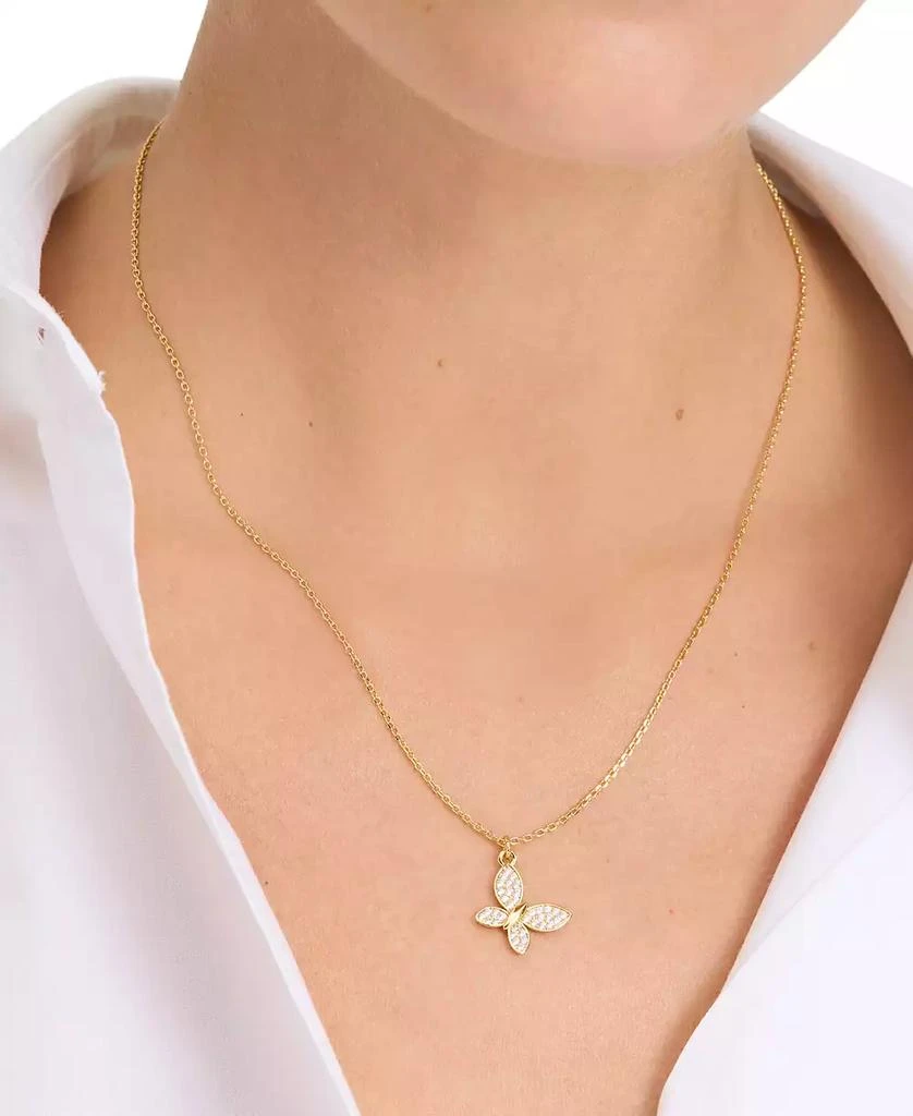 Kate Spade Lucky Charm Gold-Tone Pavé Crystal Butterfly Pendant Necklace, 16" + 3" extender 3