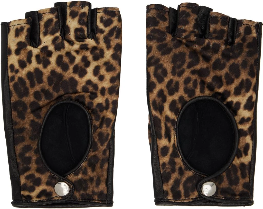 Ernest W. Baker Black 
Beige Open Finger Driving Gloves