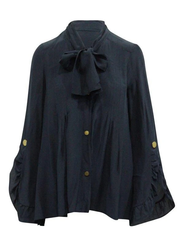 PETER PILOTTO Long Sleeve Silk Bow Blouse 1
