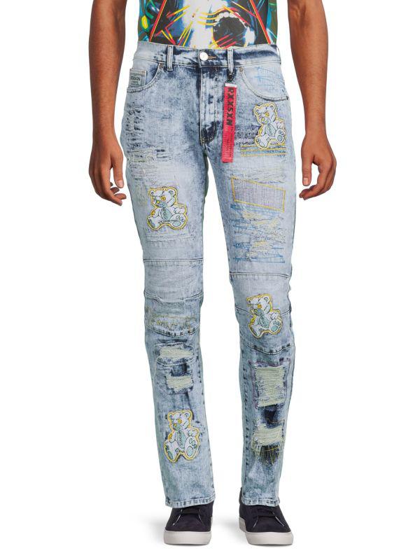 Reason Acid Wash Teddy Bear Slim Jeans