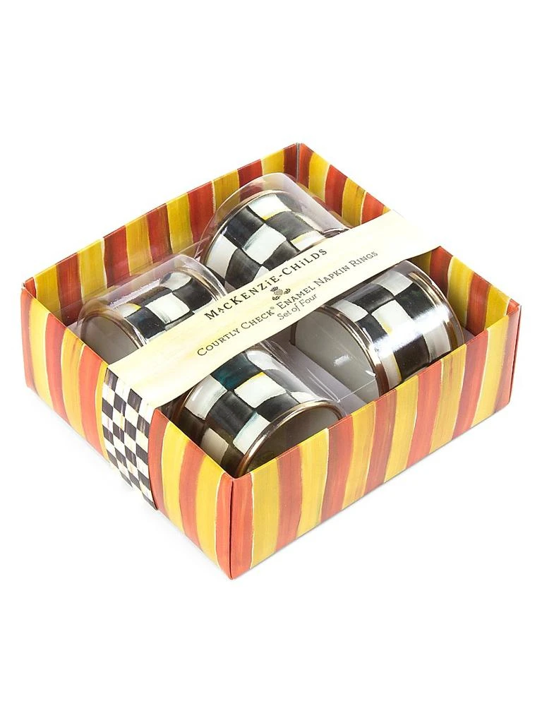 MacKenzie-Childs Courtly Check Enamel Napkin Rings - Set of 4