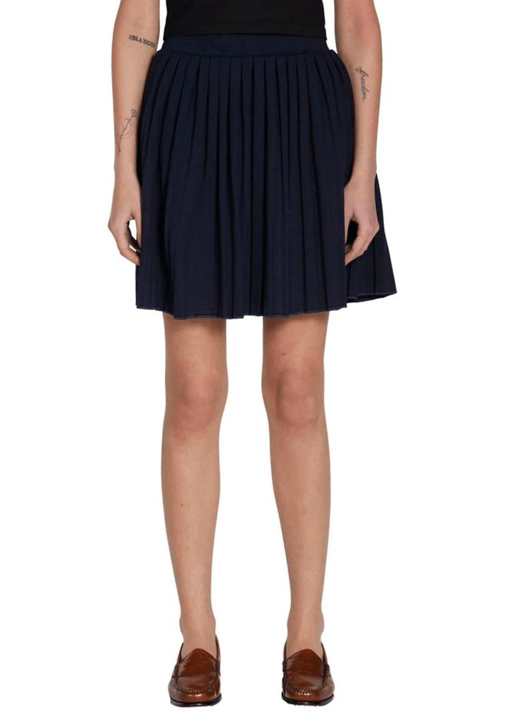 Les Tien Paulina Box Pleat Tennis Skirt In Navy