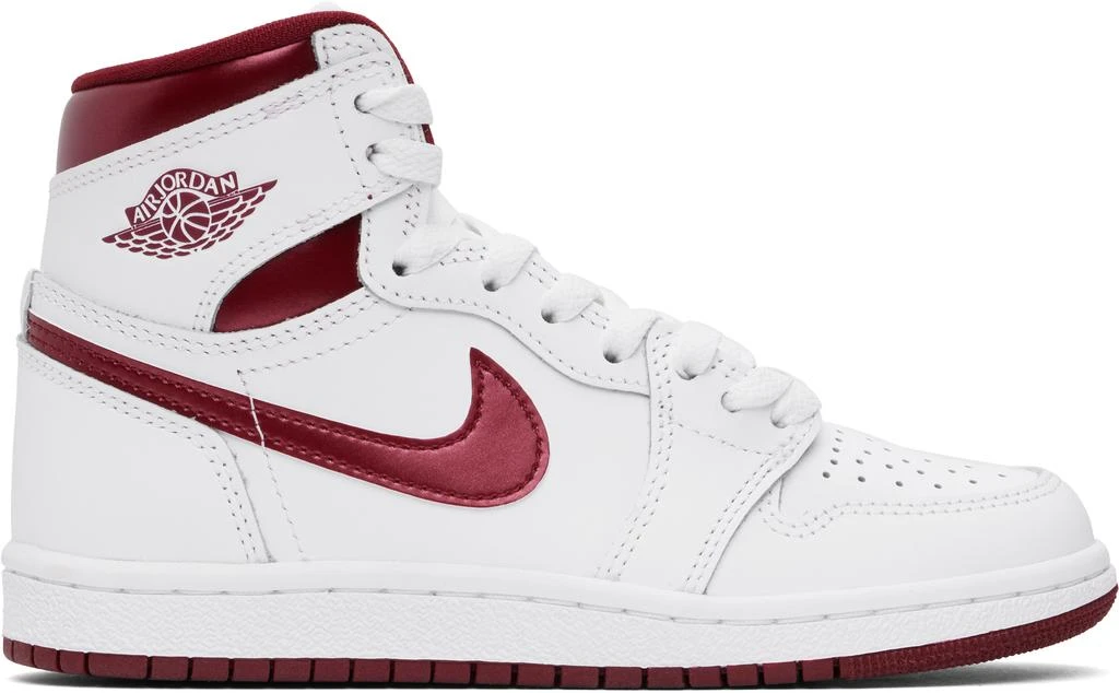 Nike Jordan White & Burgundy Air Jordan 1 High '85 Sneakers 1